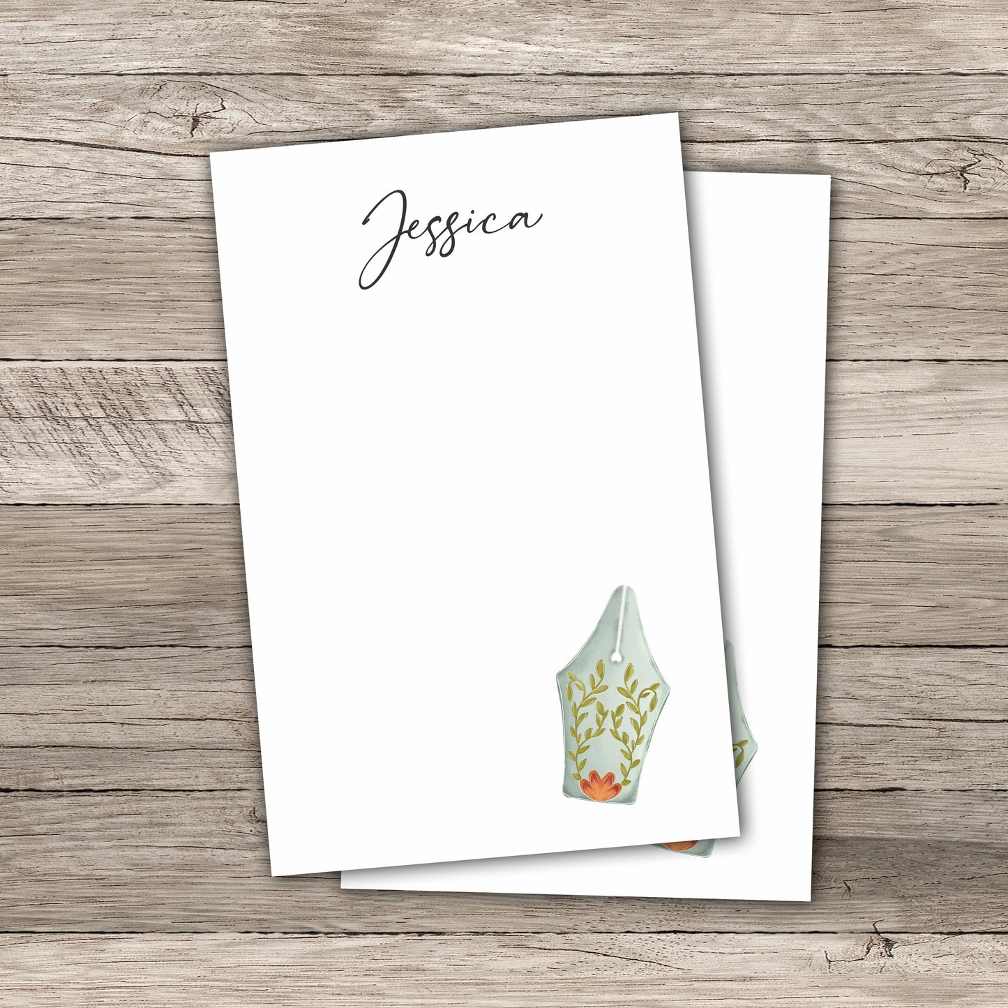 Floral Garden Fountain Pen Nib Notepad - Personalized - 5.5" x 8.5"