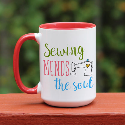 Sewing Mends The Soul Quilting Custom Coffee Mug Gift