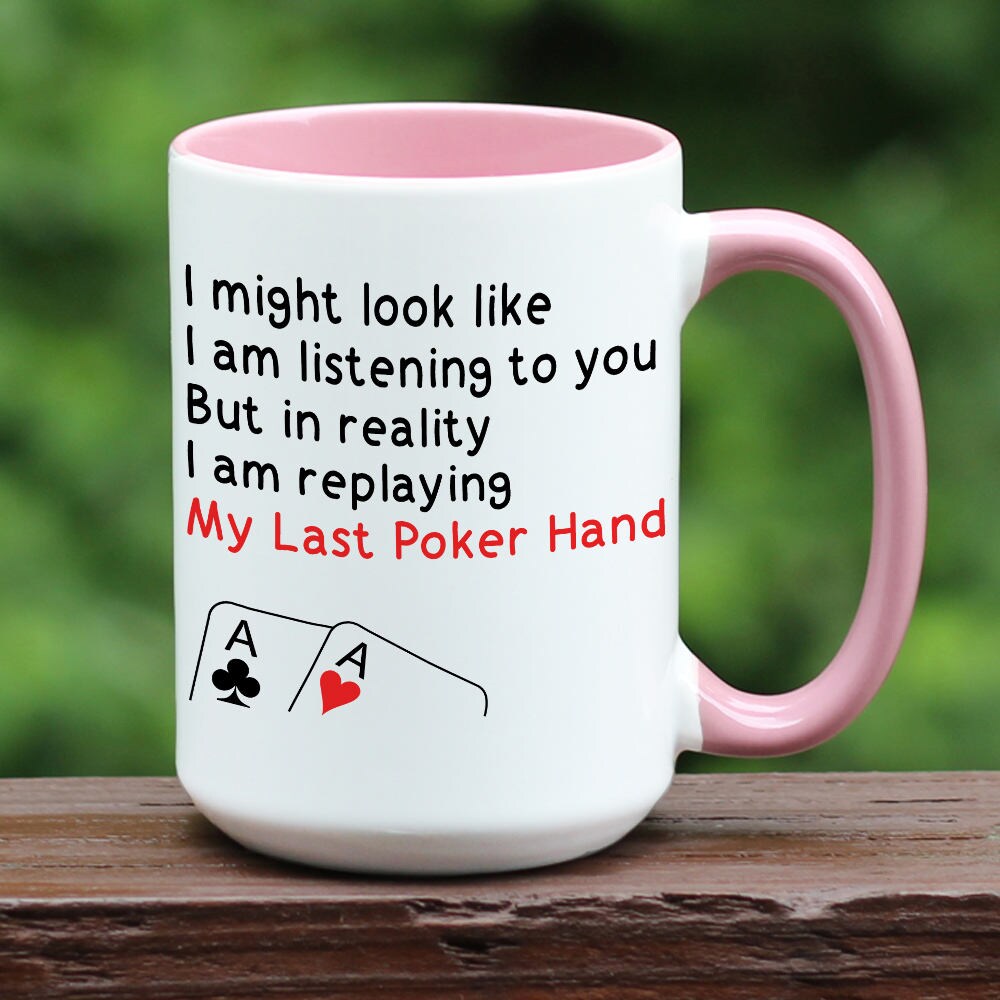 Poker mug on pink accent mug