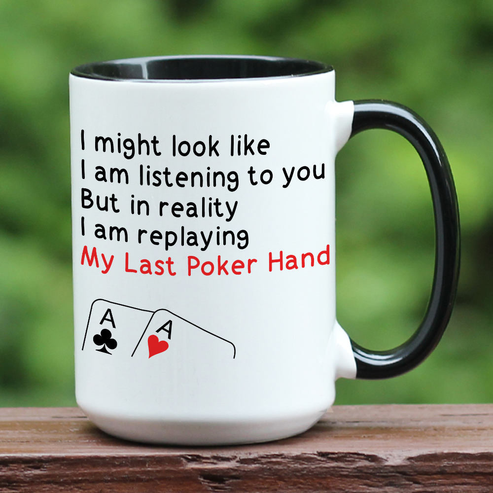 Poker mug on black accent mug