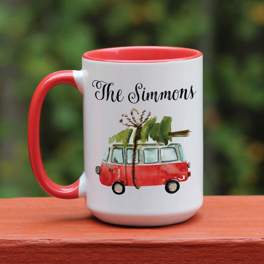 Christmas Van Mug, Personalized