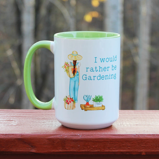 I Would Rather Be Gardening personalized coffee mug