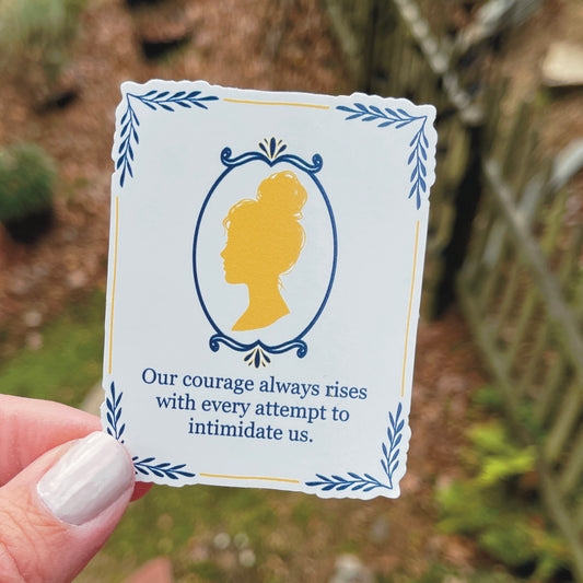Jane Austen Pride and Prejudice Obstinate Headstrong Girl Cameo Quotesticker