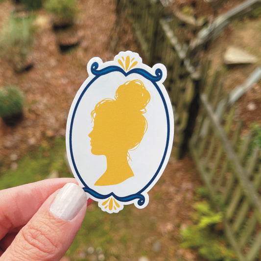 Jane Austen Pride and Prejudice Obstinate Headstrong Girl Cameo sticker