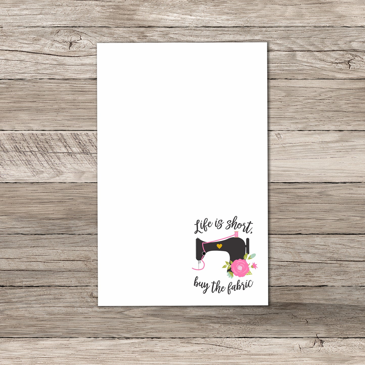 Life Is Short Buy The Fabric Notepad - Personalized - 5.5" x 8.5"