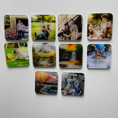 Photo Magnet, Set of 10 Custom Photos Printed on Acrylic