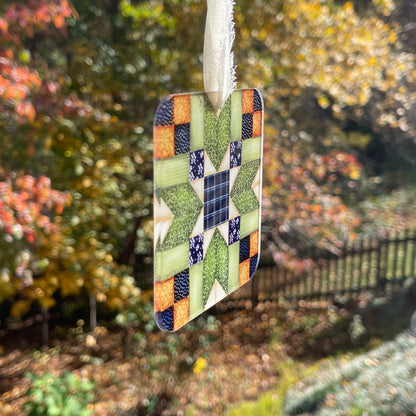 Personalized Quilt Star Block Ornament