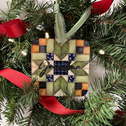Personalized Quilt Star Block Ornament