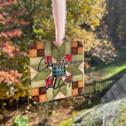 Personalized Quilt Star Block Ornament