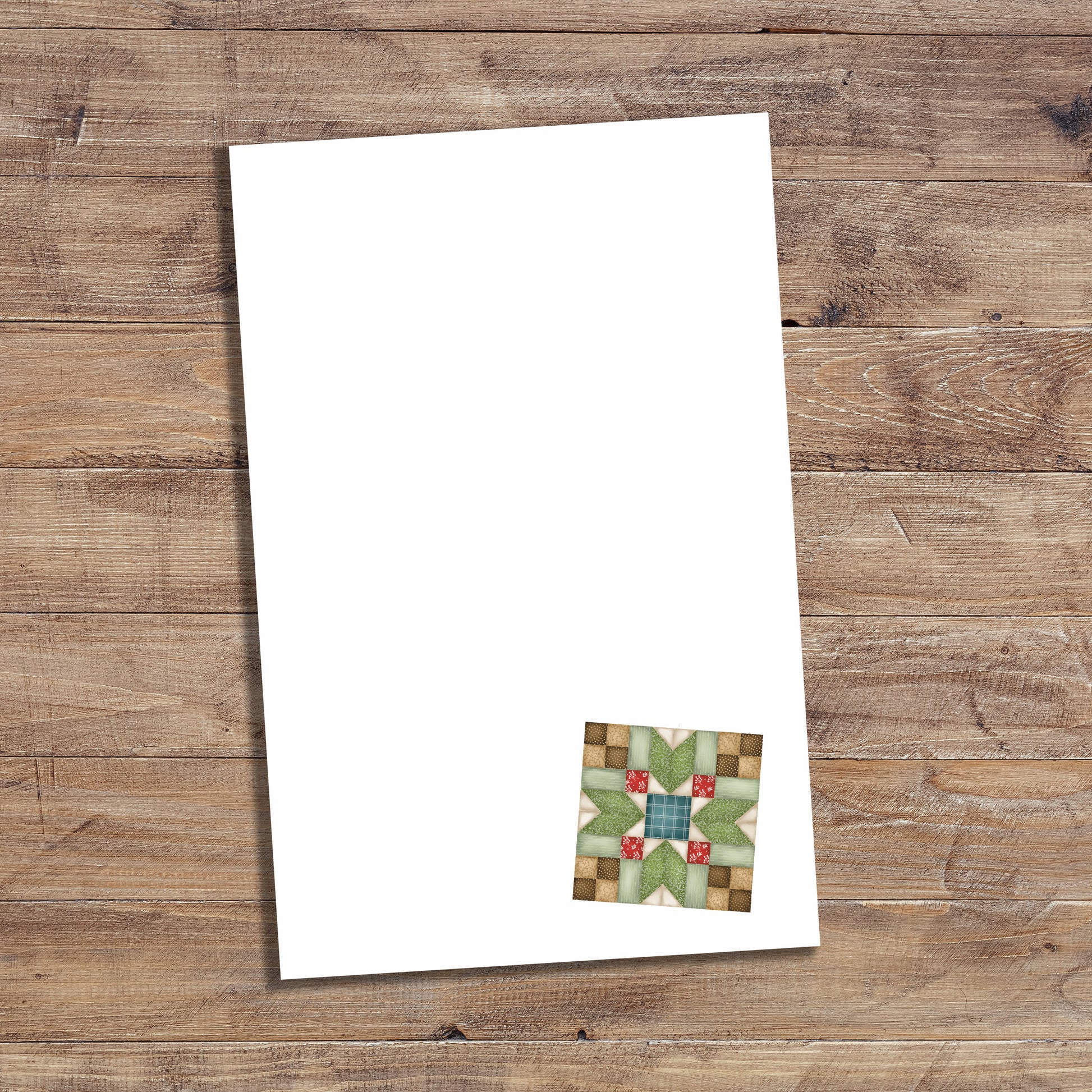 Personalized notepad blackford's beauty quilt block design, choice of block or script font.