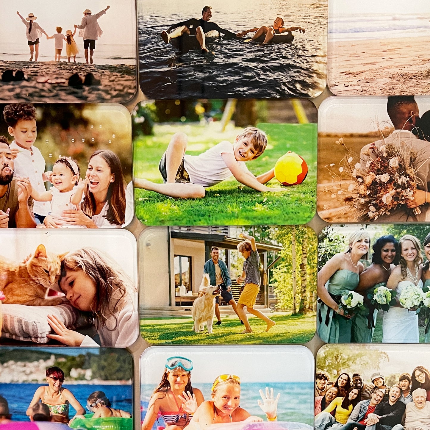 Photo Magnet, 3.75" x 2.5", Set of 9 Custom Photos Printed on Acrylic