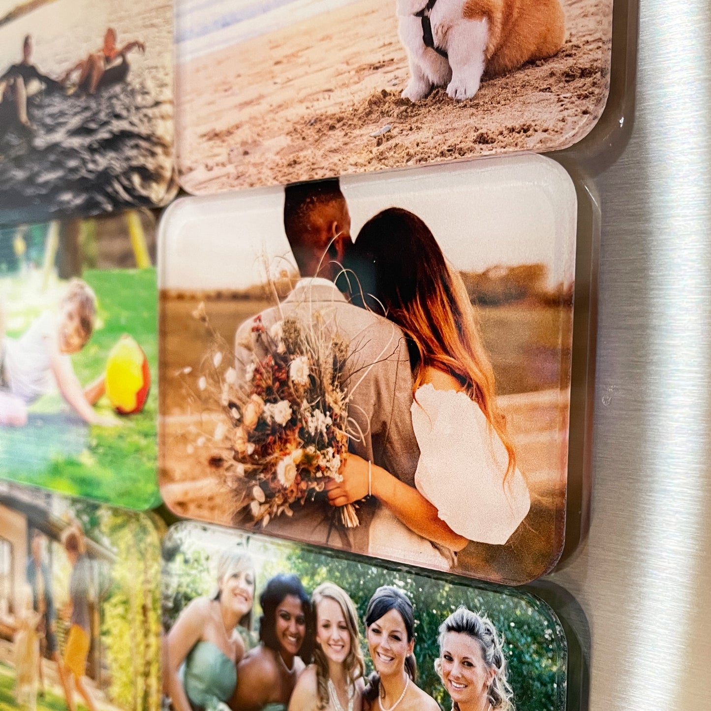 Photo Magnet, 3.75" x 2.5", Set of 9 Custom Photos Printed on Acrylic