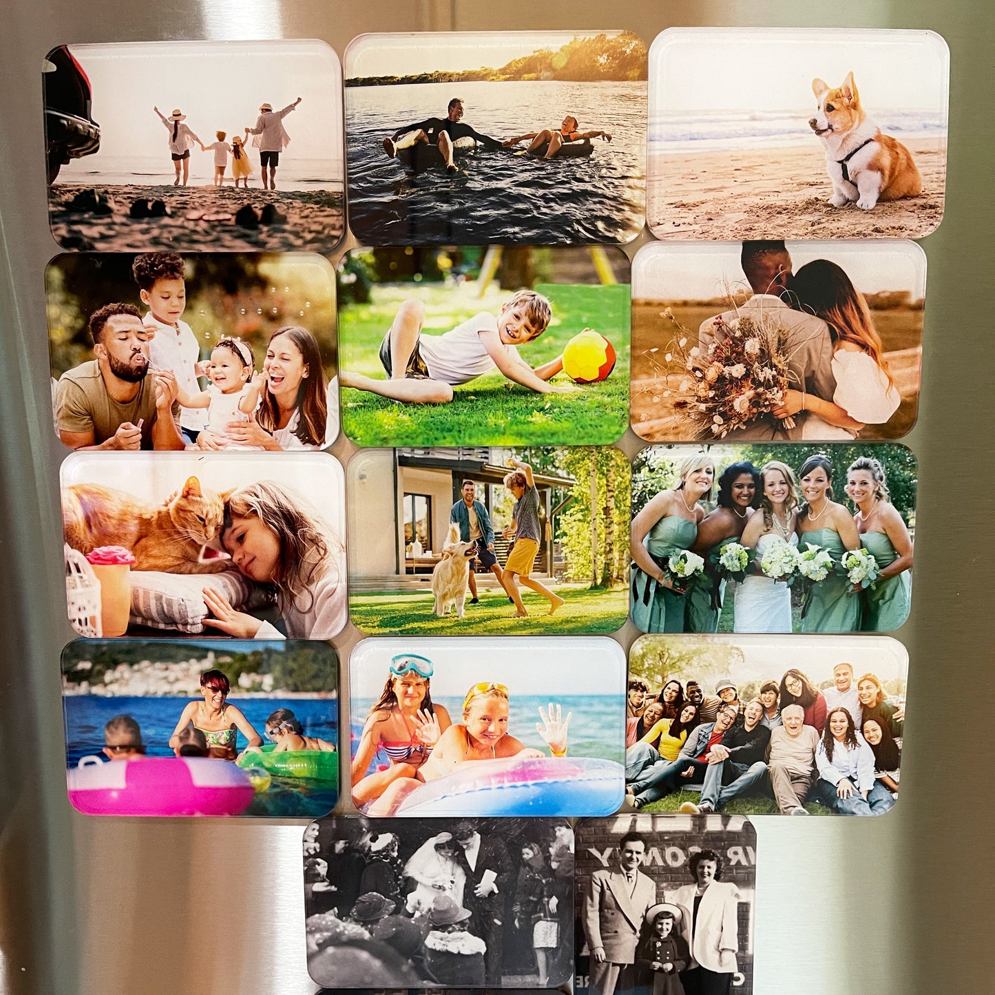 Photo Magnet, 3.75" x 2.5", Set of 4 Custom Photos Printed on Acrylic