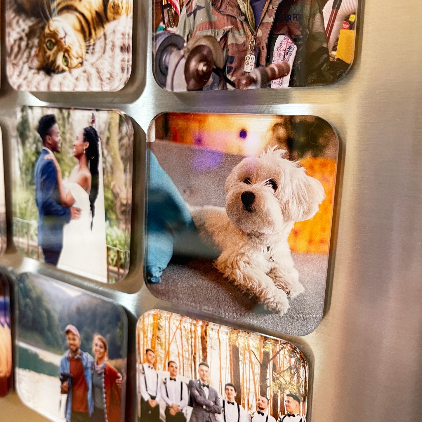 Photo Magnet, 3.75" x 2.5", Set of 4 Custom Photos Printed on Acrylic