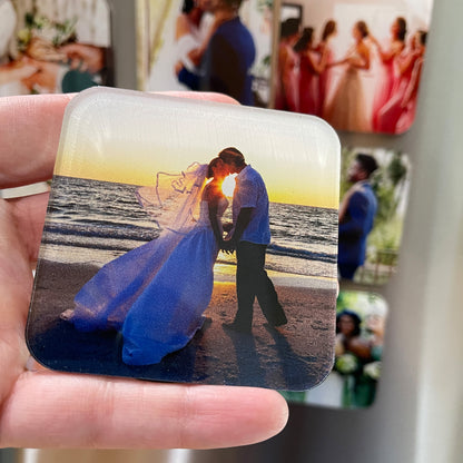 Photo Magnet, Set of 10 Custom Photos Printed on Acrylic