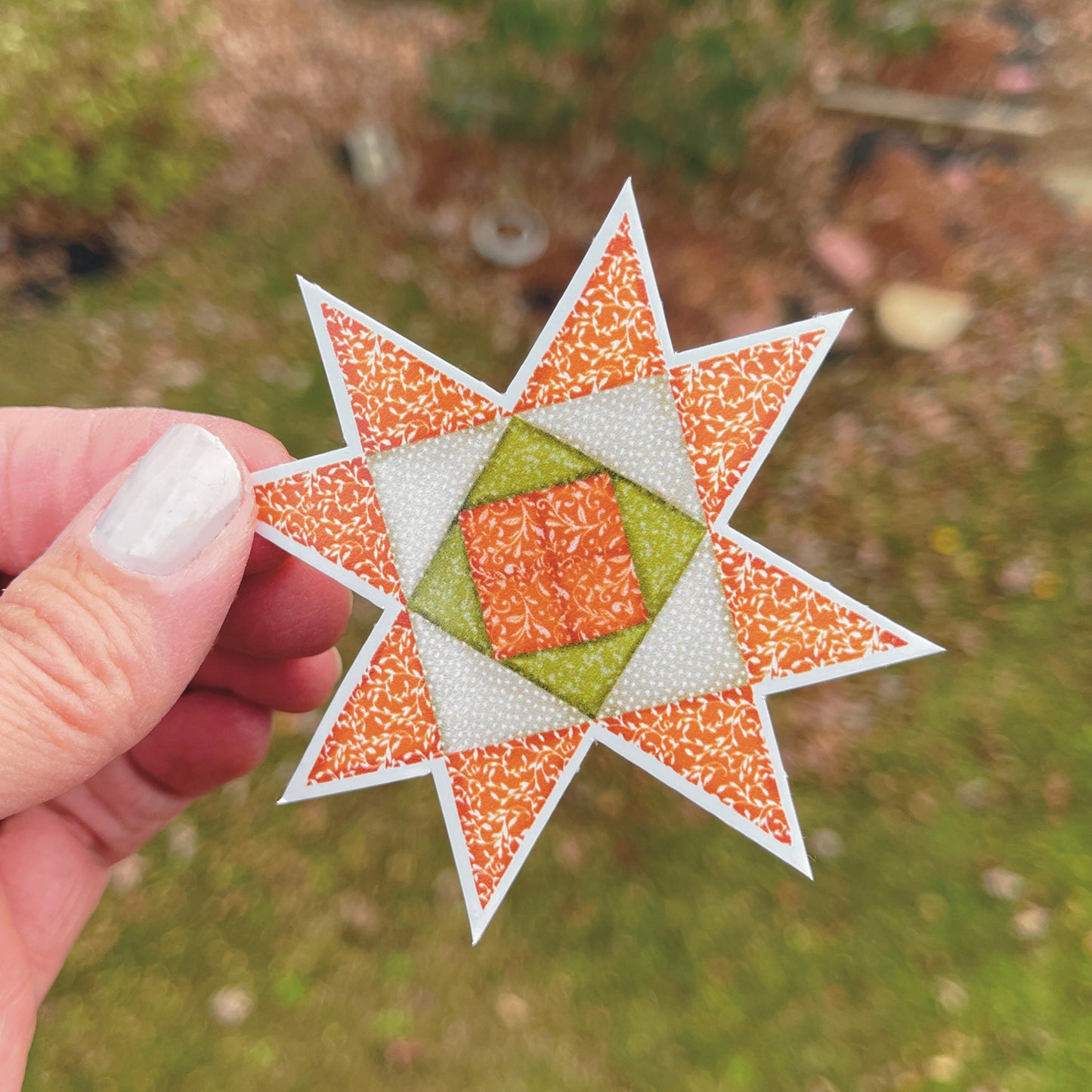 Sawtooth Star Quilt Block Sticker