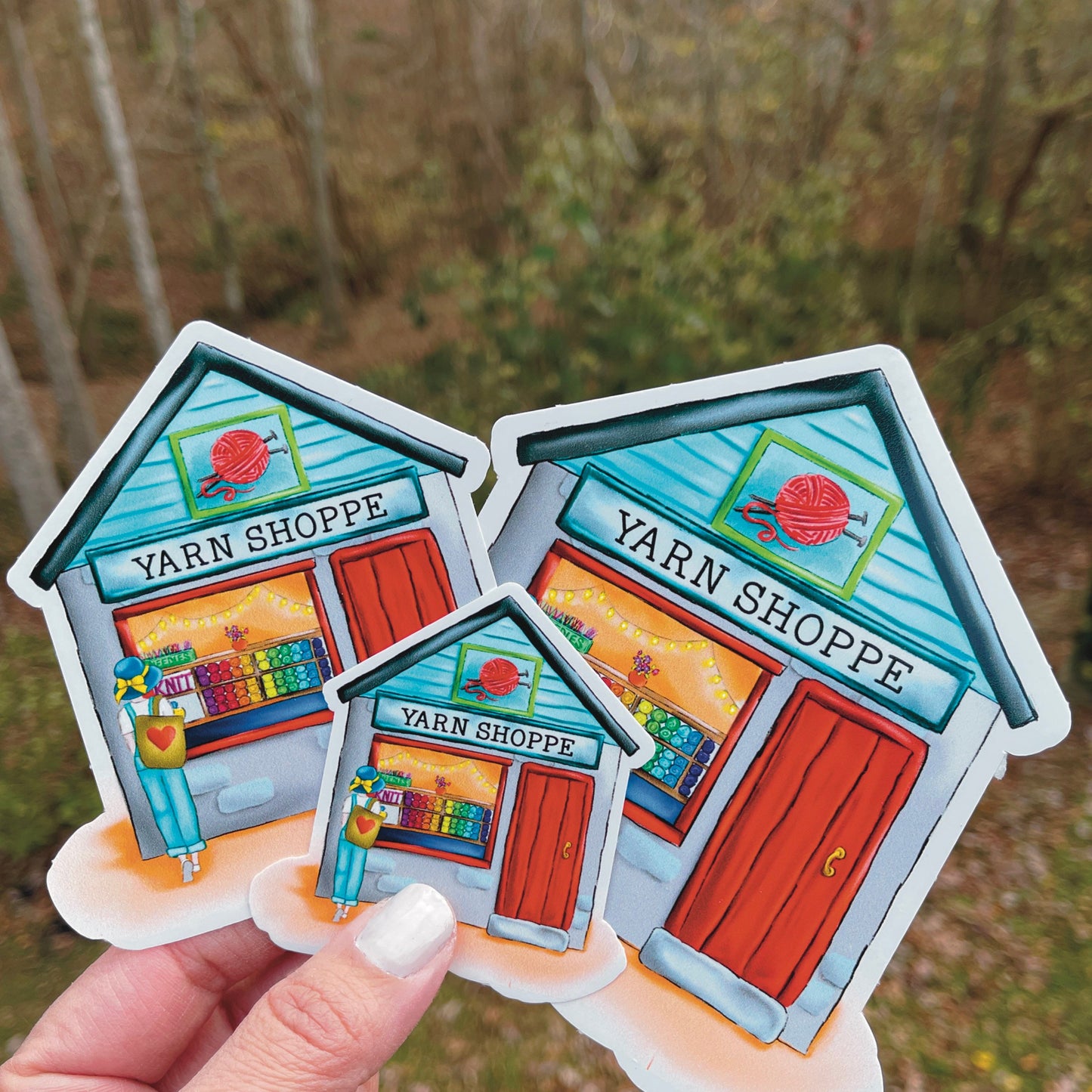 Yarn Shoppe Sticker in three sizes